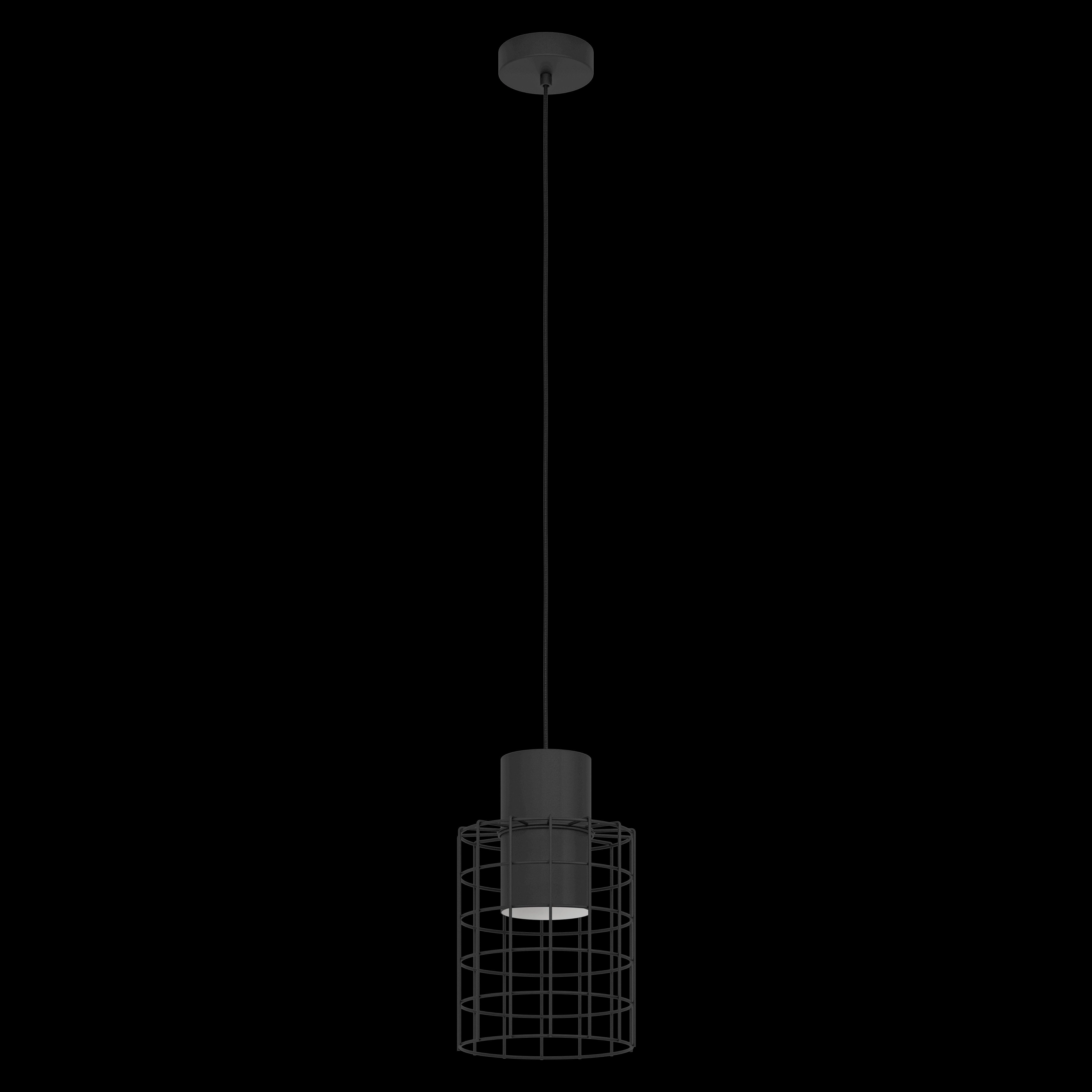 Eglo Milligan Black Wire Cylindrical Ceiling Pendant