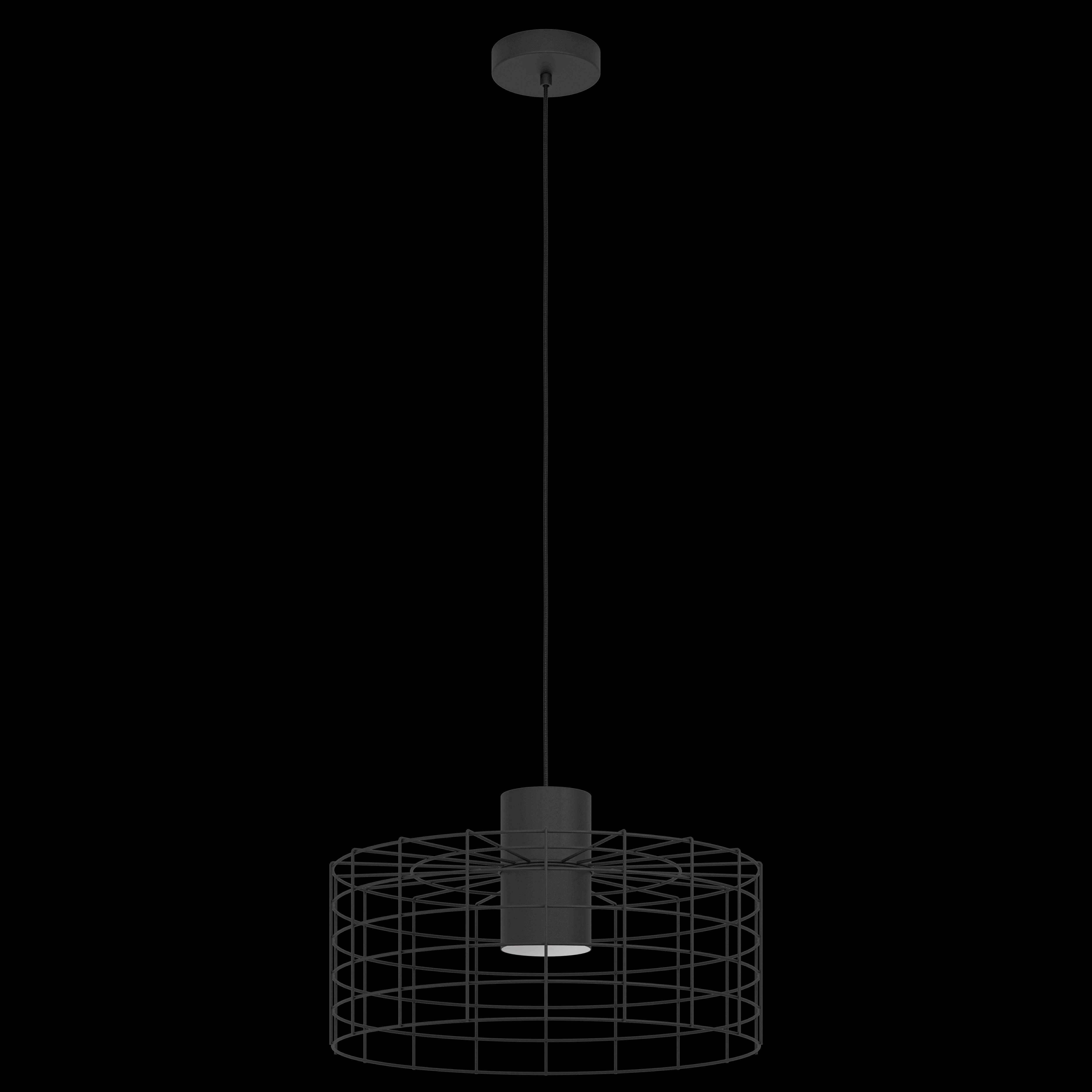 Eglo Milligan Black Wire Cylindrical Ceiling Pendant - 48cm