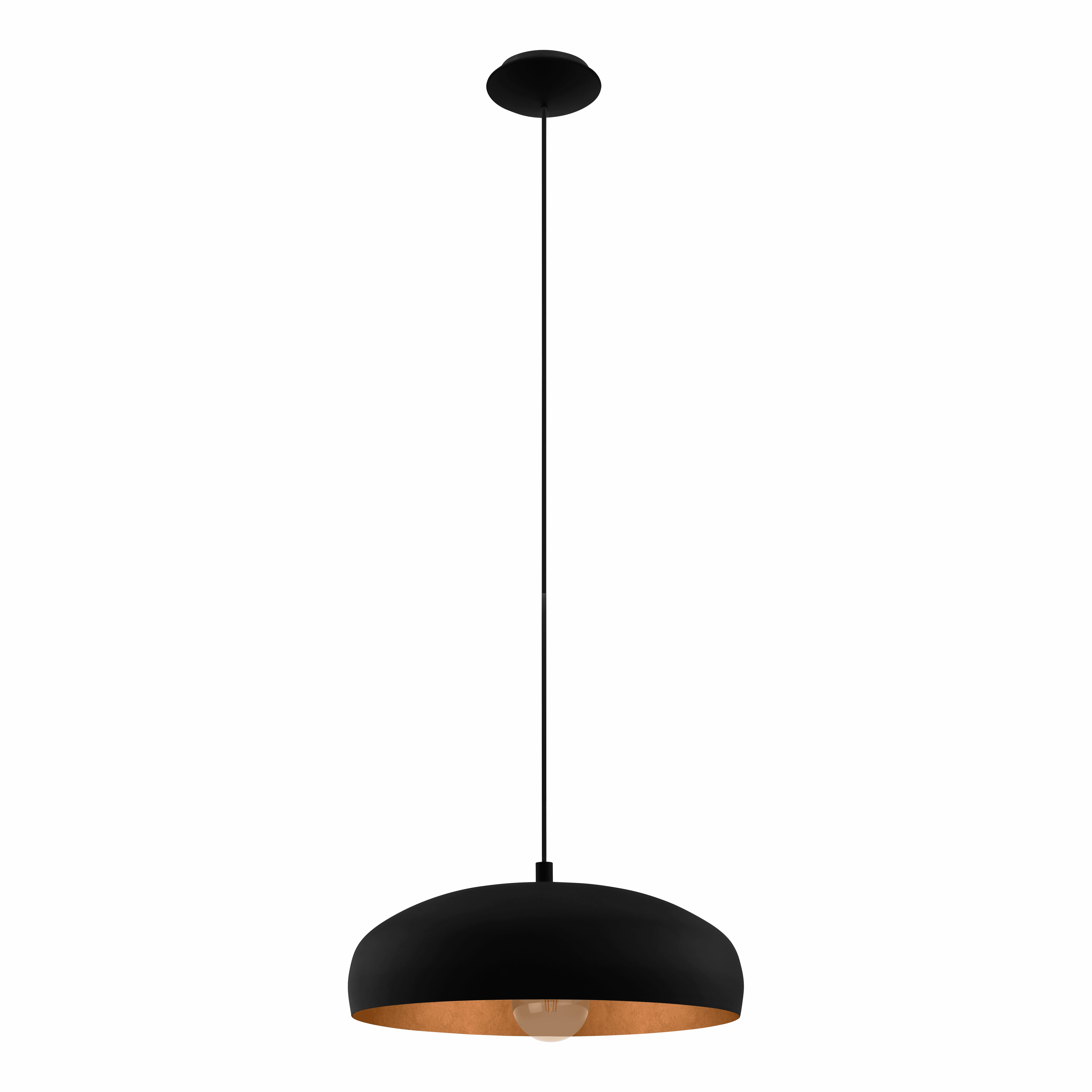 Eglo Mogano 1 Black Metal & Copper Ceiling Pendant