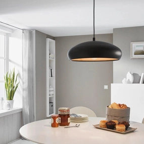 Eglo Mogano 1 Black Metal & Copper Ceiling Pendant flush mount ceiling fixture