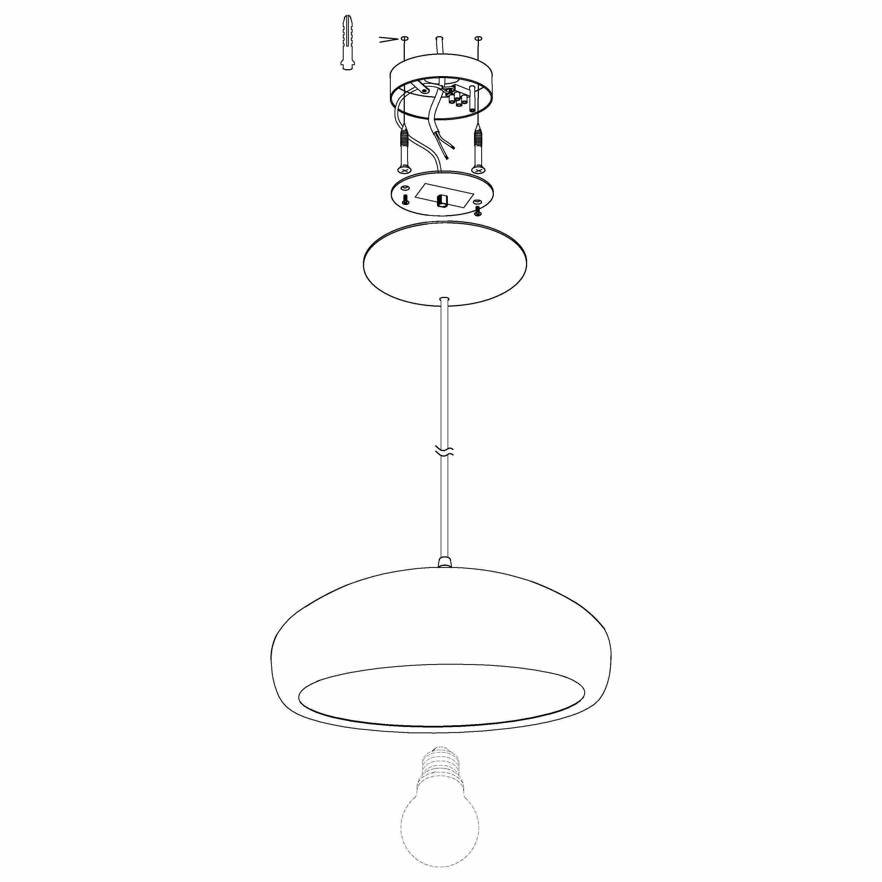 Eglo Mogano 1 White Metal & Copper Ceiling Pendant