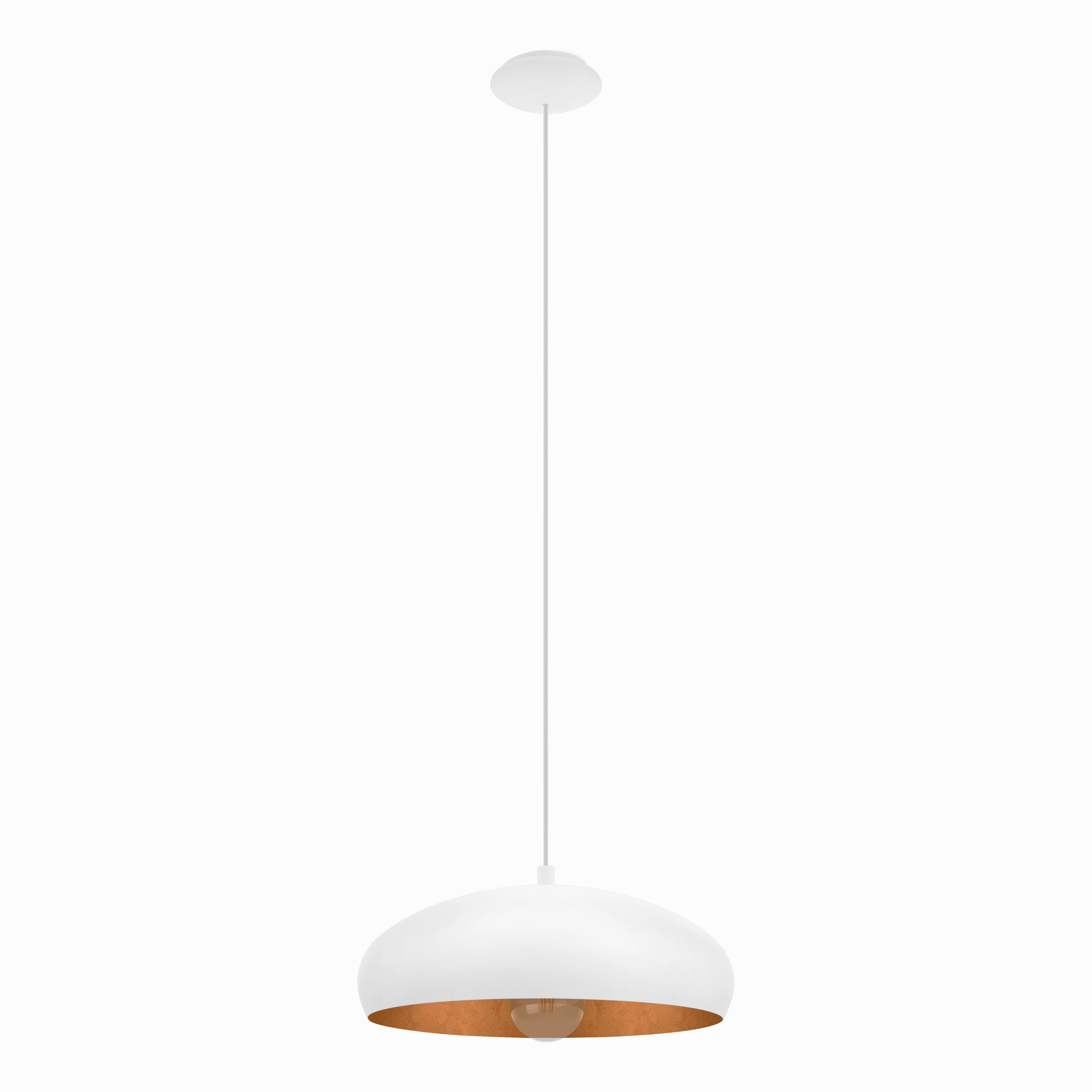 Eglo Mogano 1 White Metal & Copper Ceiling Pendant