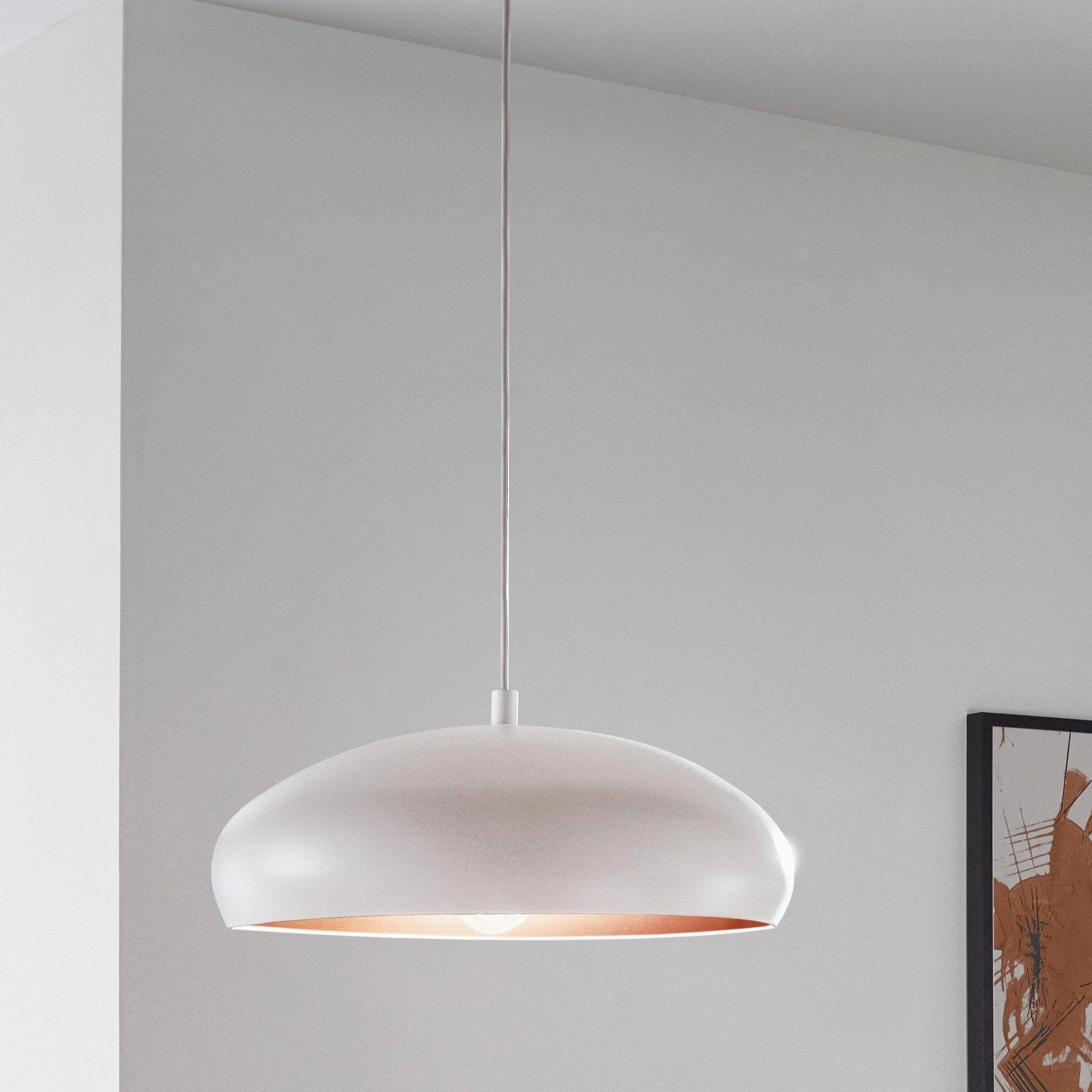 Eglo Mogano 1 White Metal & Copper Ceiling Pendant