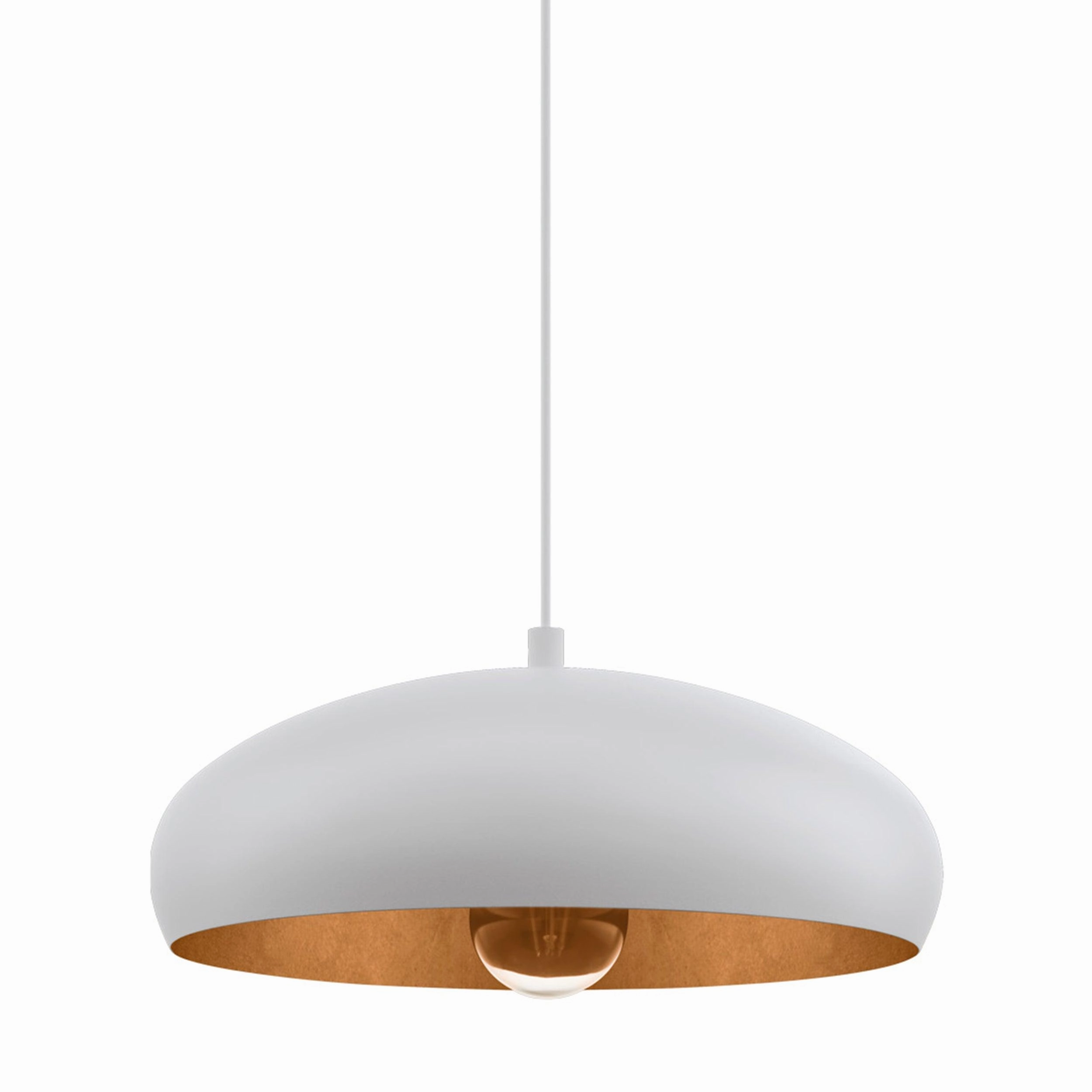 Eglo Mogano 1 White Metal & Copper Ceiling Pendant