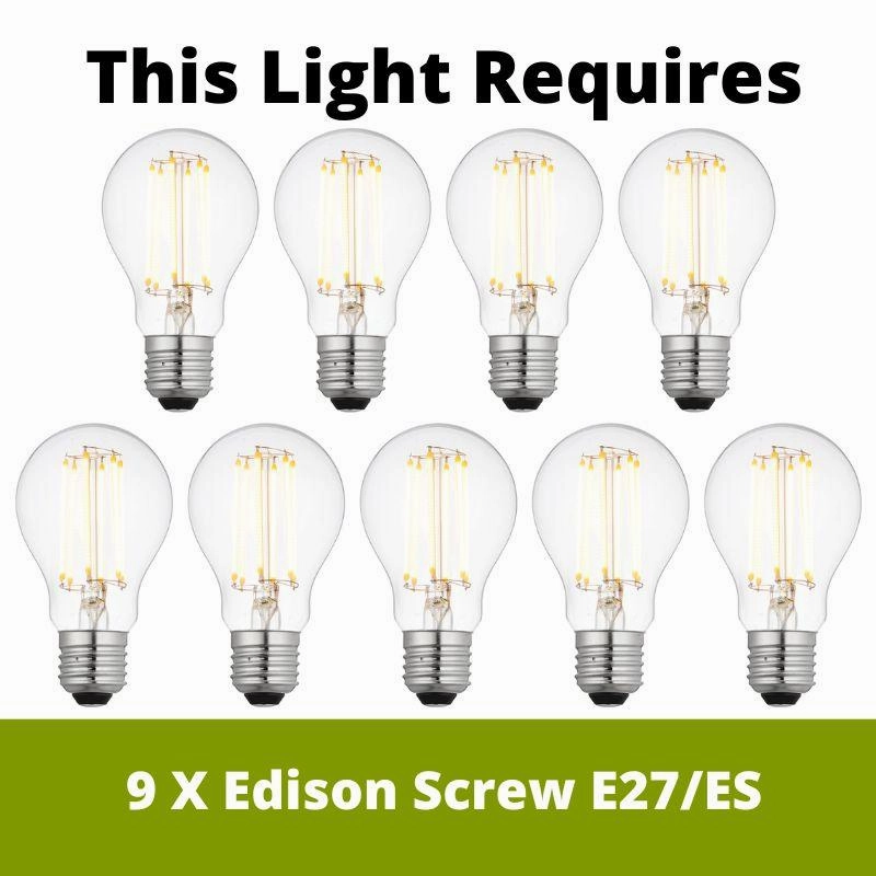 Eglo Monmount 9 Light Wood & Black Ceiling Pendant