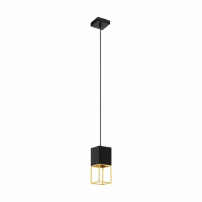 Eglo Montebaldo Square Metal & Gold Metal Framed Pendant sleek LED ceiling lamp