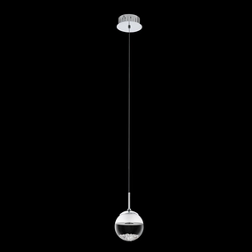 Eglo Montefio 1 LED Chrome Pendant With Spherical Glass Shade flush mount ceiling fixture
