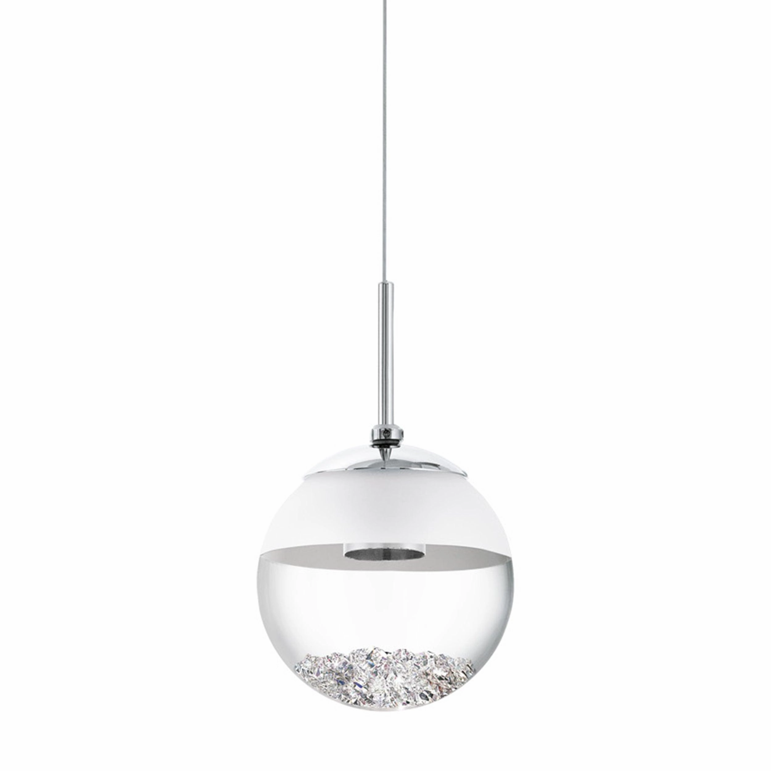 Eglo Montefio 1 LED Chrome Pendant With Spherical Glass Shade