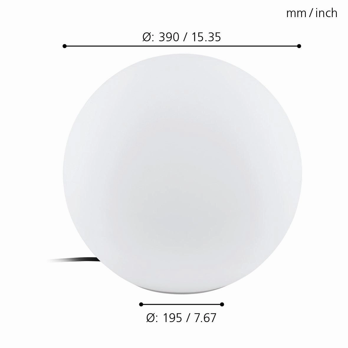 Eglo Monterolo IP65 Outdoor 39cm Plastic Globe Floor Lamp