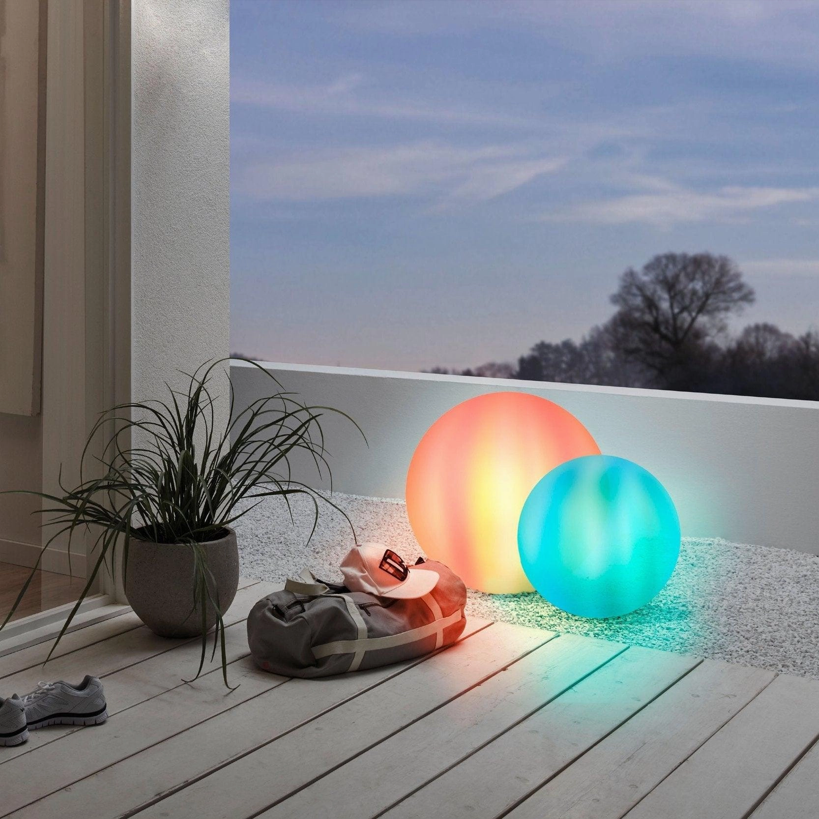 Eglo Monterolo IP65 Outdoor 50cm Plastic Globe Floor Lamp