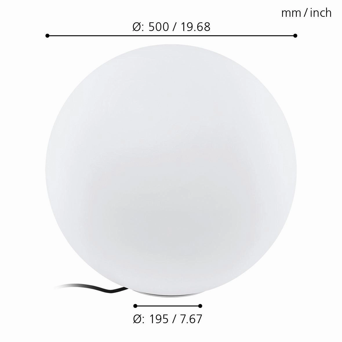 Eglo Monterolo IP65 Outdoor 50cm Plastic Globe Floor Lamp