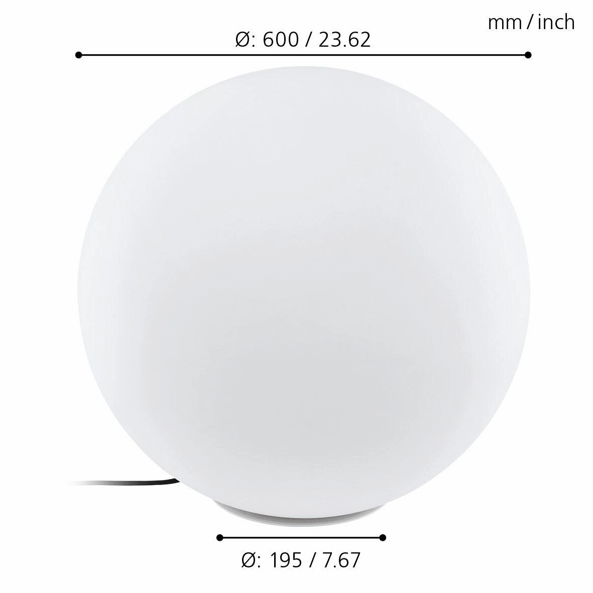 Eglo Monterolo IP65 Outdoor 60cm Plastic Globe Floor Lamp