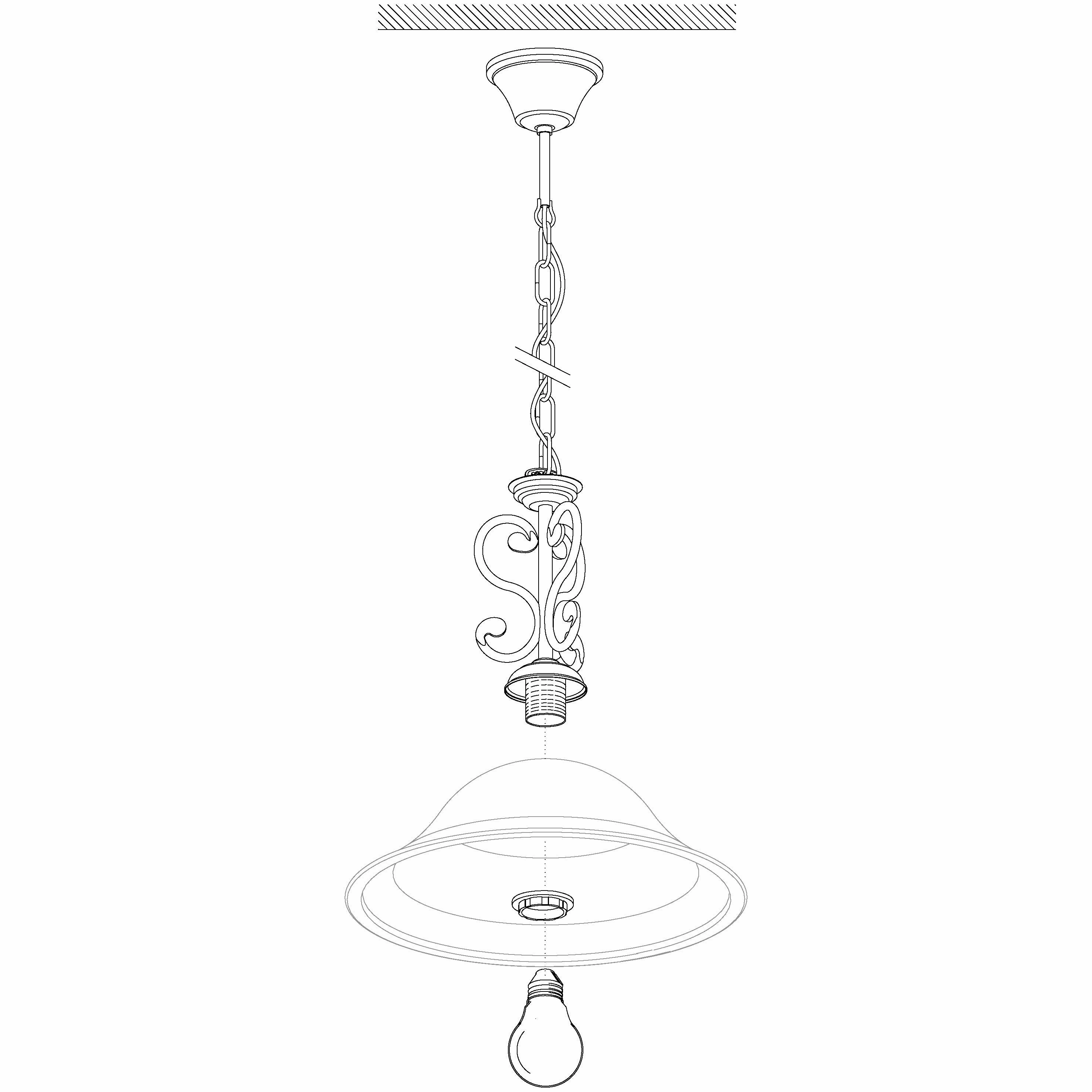 Eglo Murcia White Alabaster Black Metal Chain Ceiling Pendant