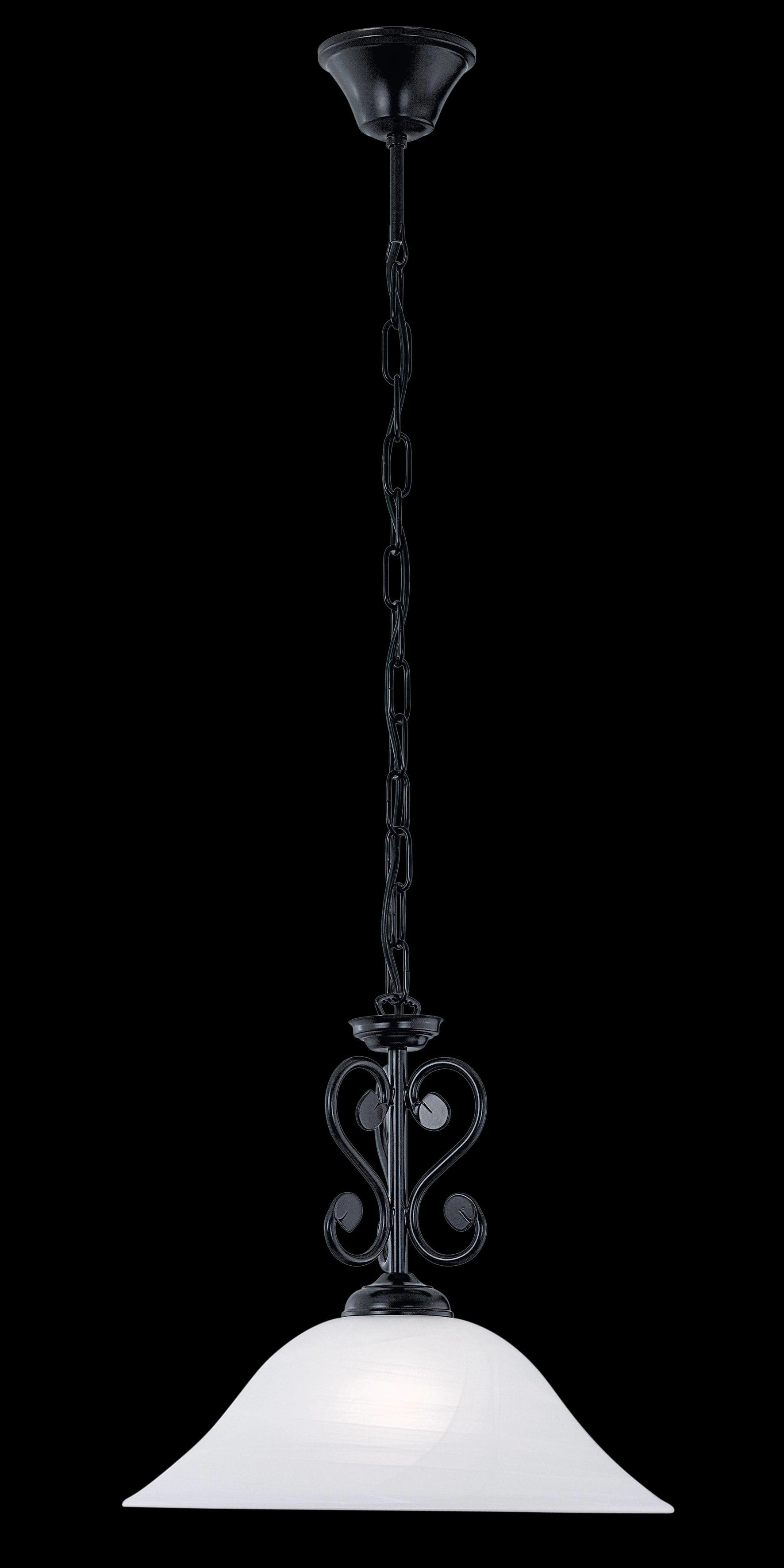 Eglo Murcia White Alabaster Black Metal Chain Ceiling Pendant