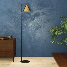 Eglo Narices Black Floor Lamp With Brass Shade creative lampshade design