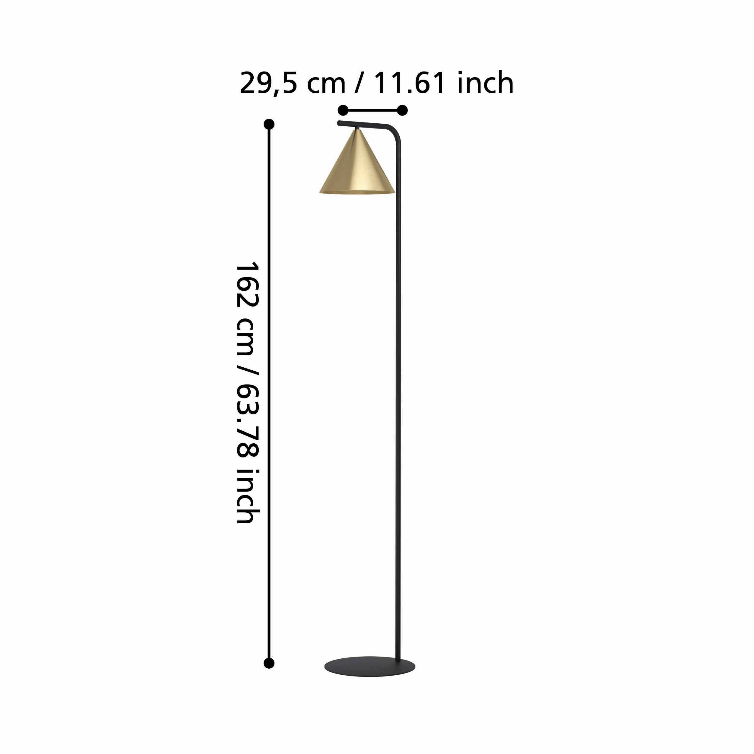 Eglo Narices Black Floor Lamp With Brass Shade