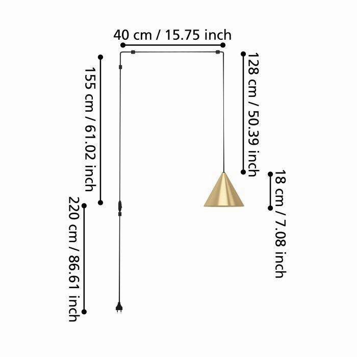 Eglo Narices Brass Conical Ceiling Pendant