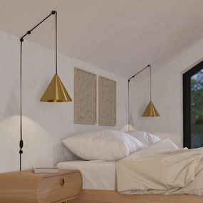 Eglo Narices Brass Conical Ceiling Pendant flush mount ceiling fixture