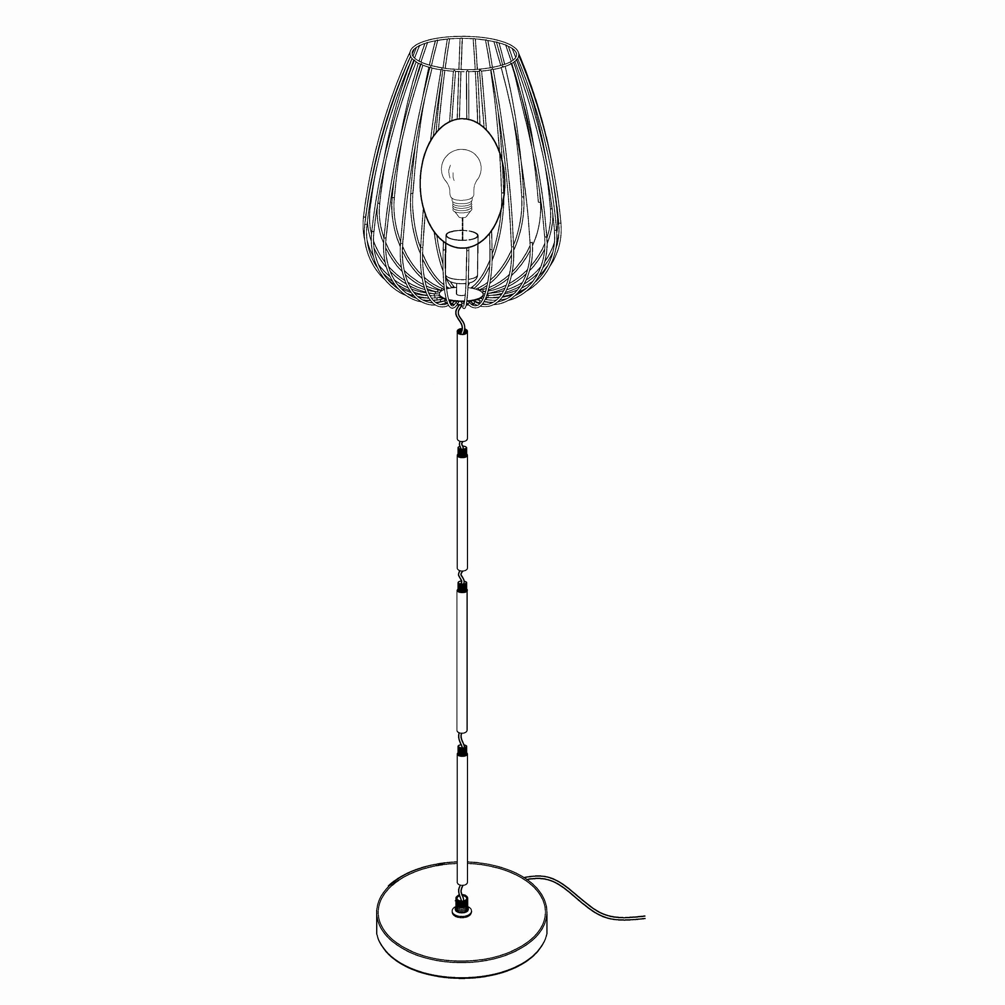 Eglo Newtown Black Floor Lamp With Wire Lampshade