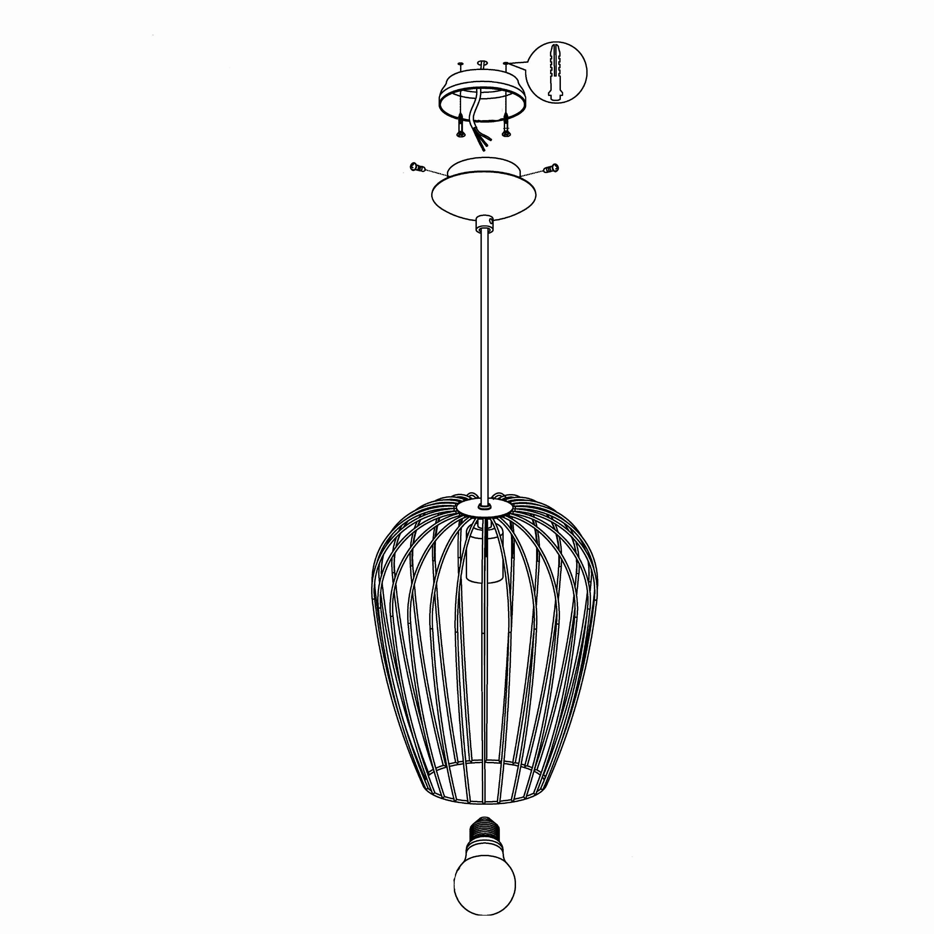 Eglo Newtown Black Wire Oval Ceiling Pendant
