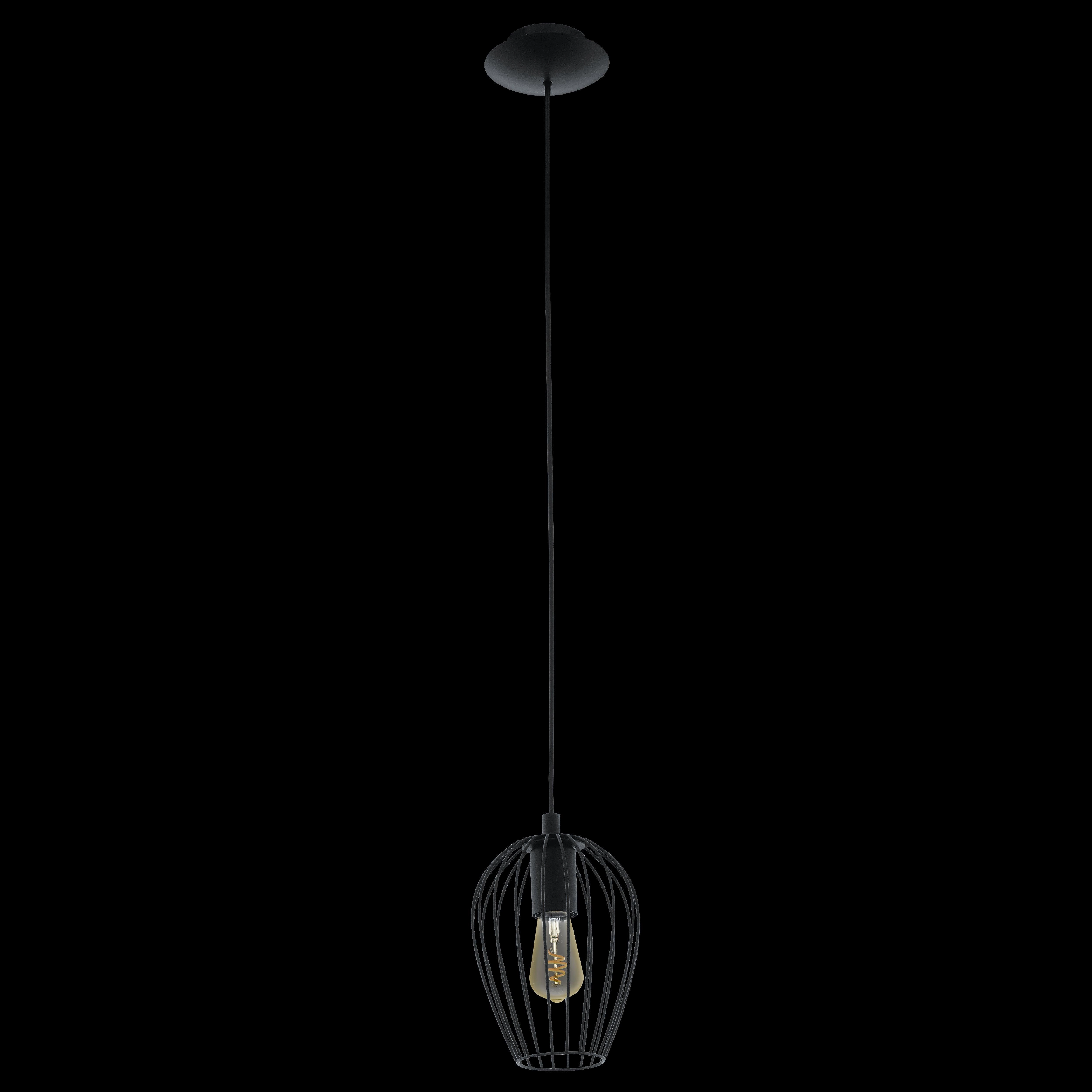 Eglo Newtown Black Wire Oval Lampshade Ceiling Pendant
