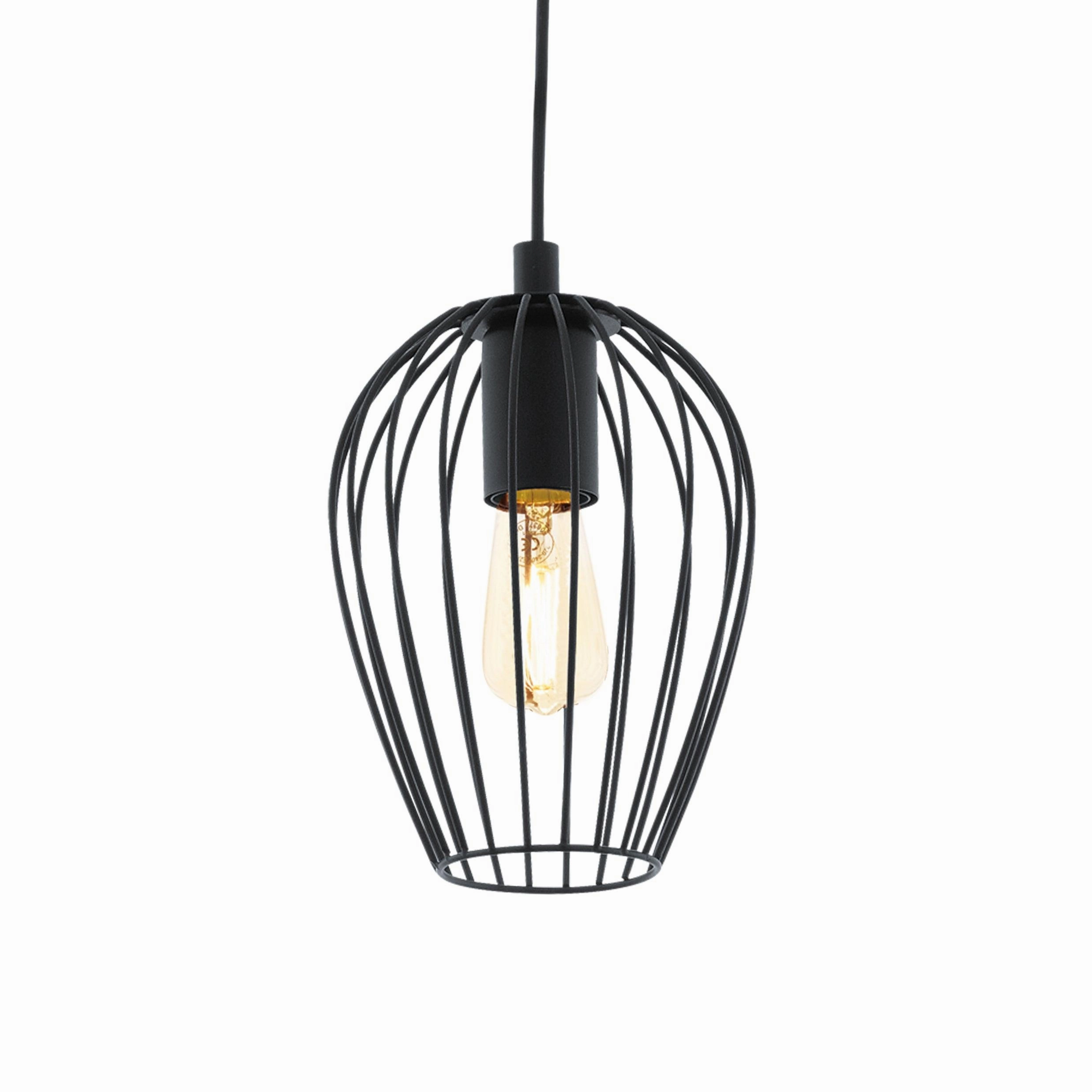 Eglo Newtown Black Wire Oval Lampshade Ceiling Pendant