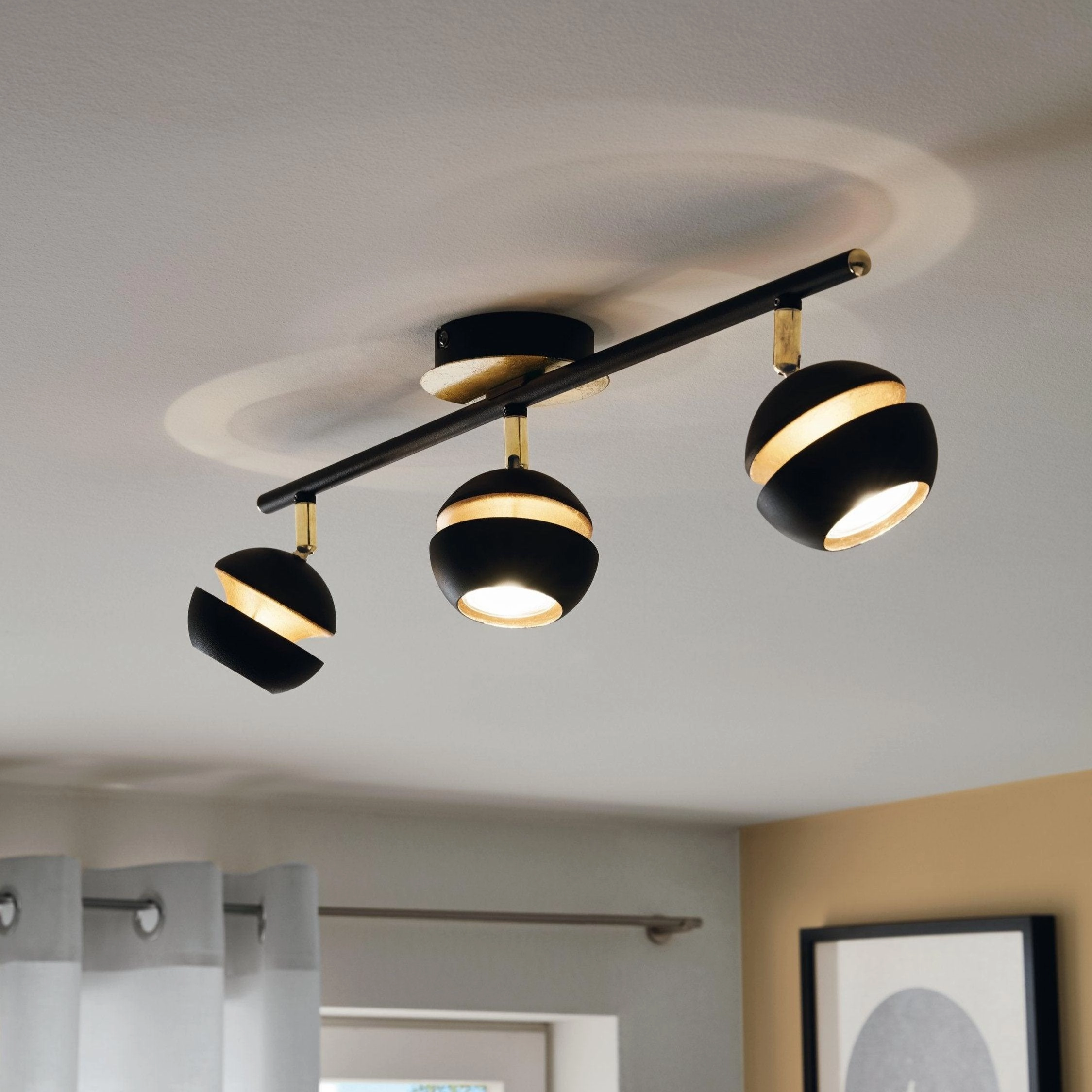 Eglo Nocito Gold & Black 3 Light Bar Spotlight