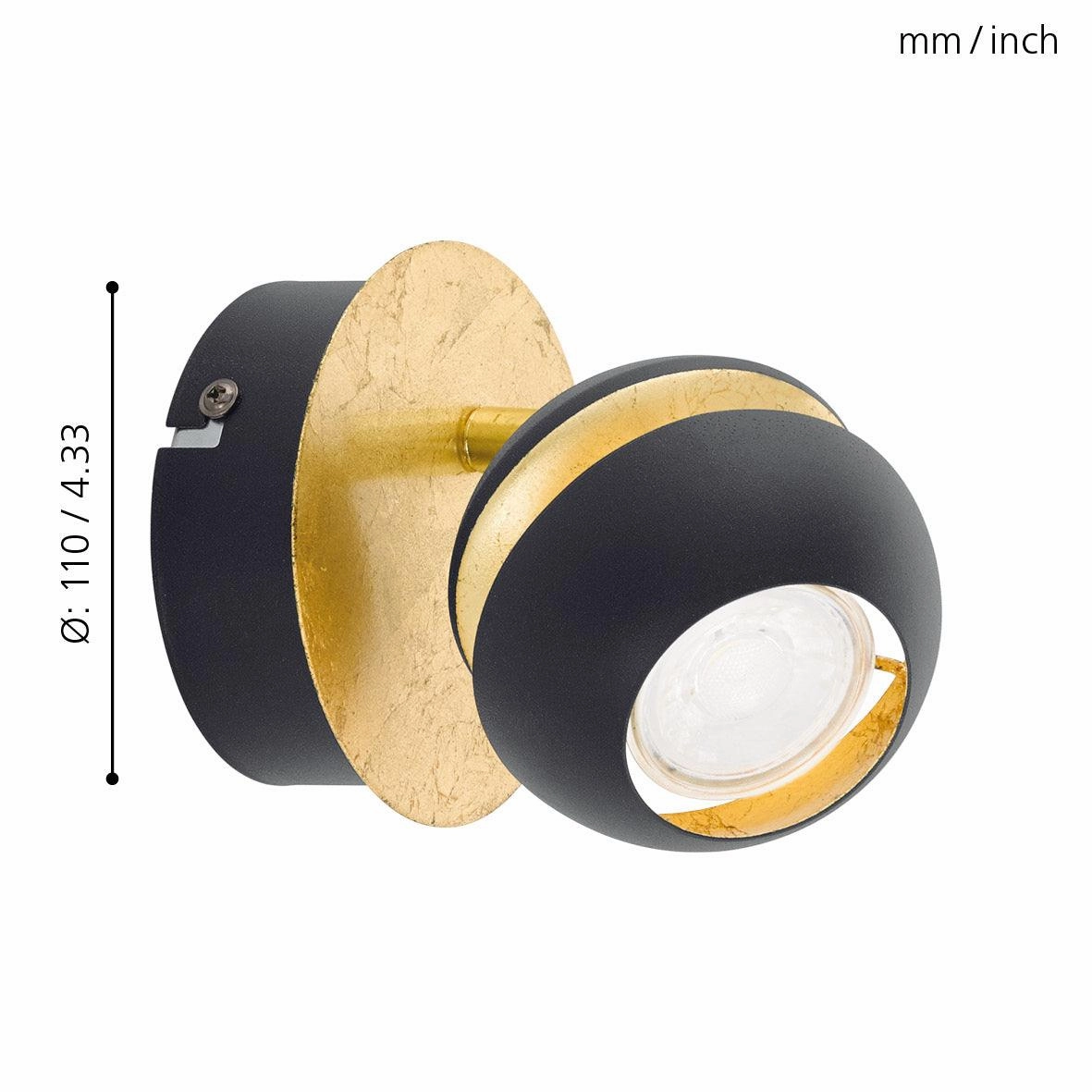 Eglo Nocito Gold & Black Wall Spotlight