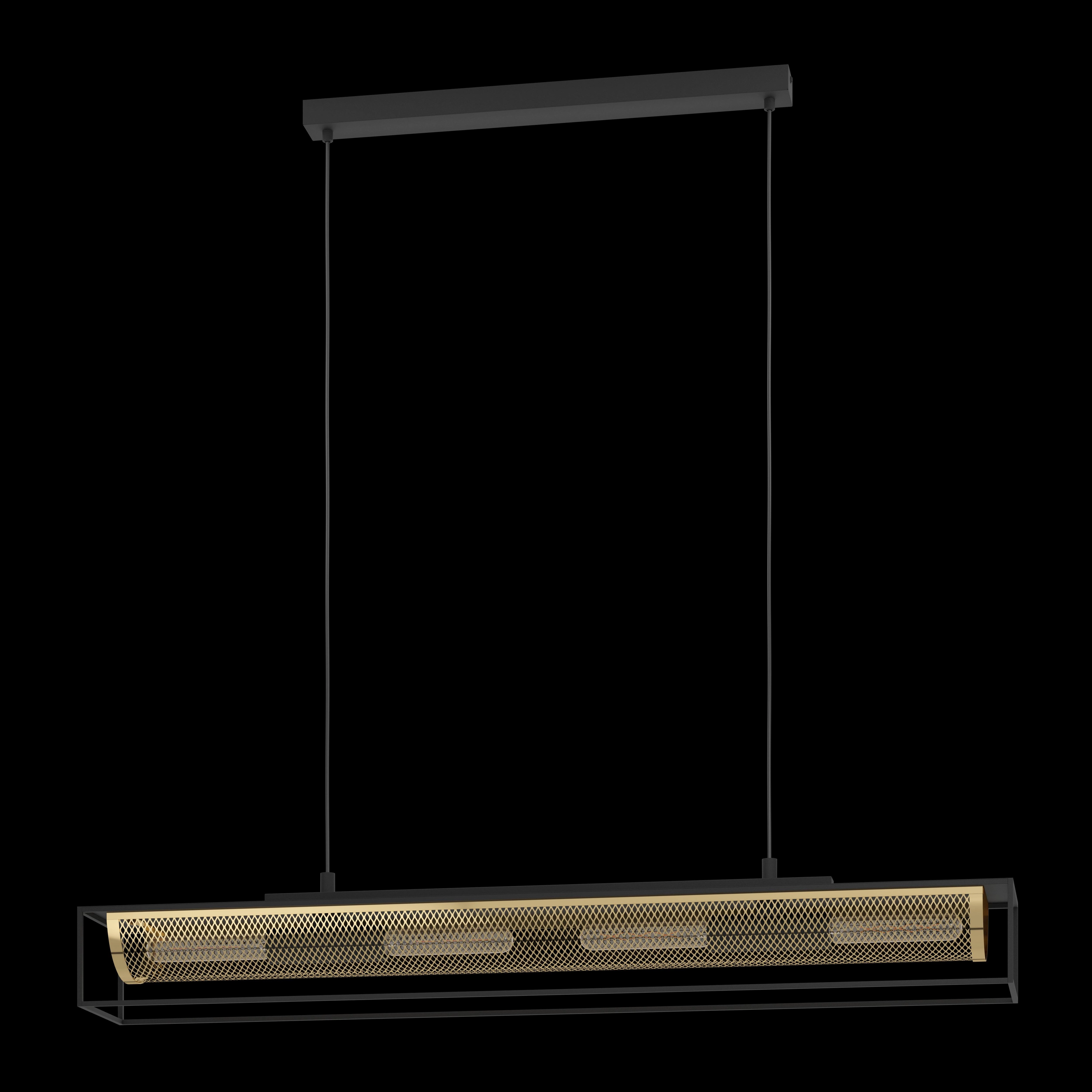 Eglo Nohales 4 Light Black & Gold Industrial Ceiling Pendant