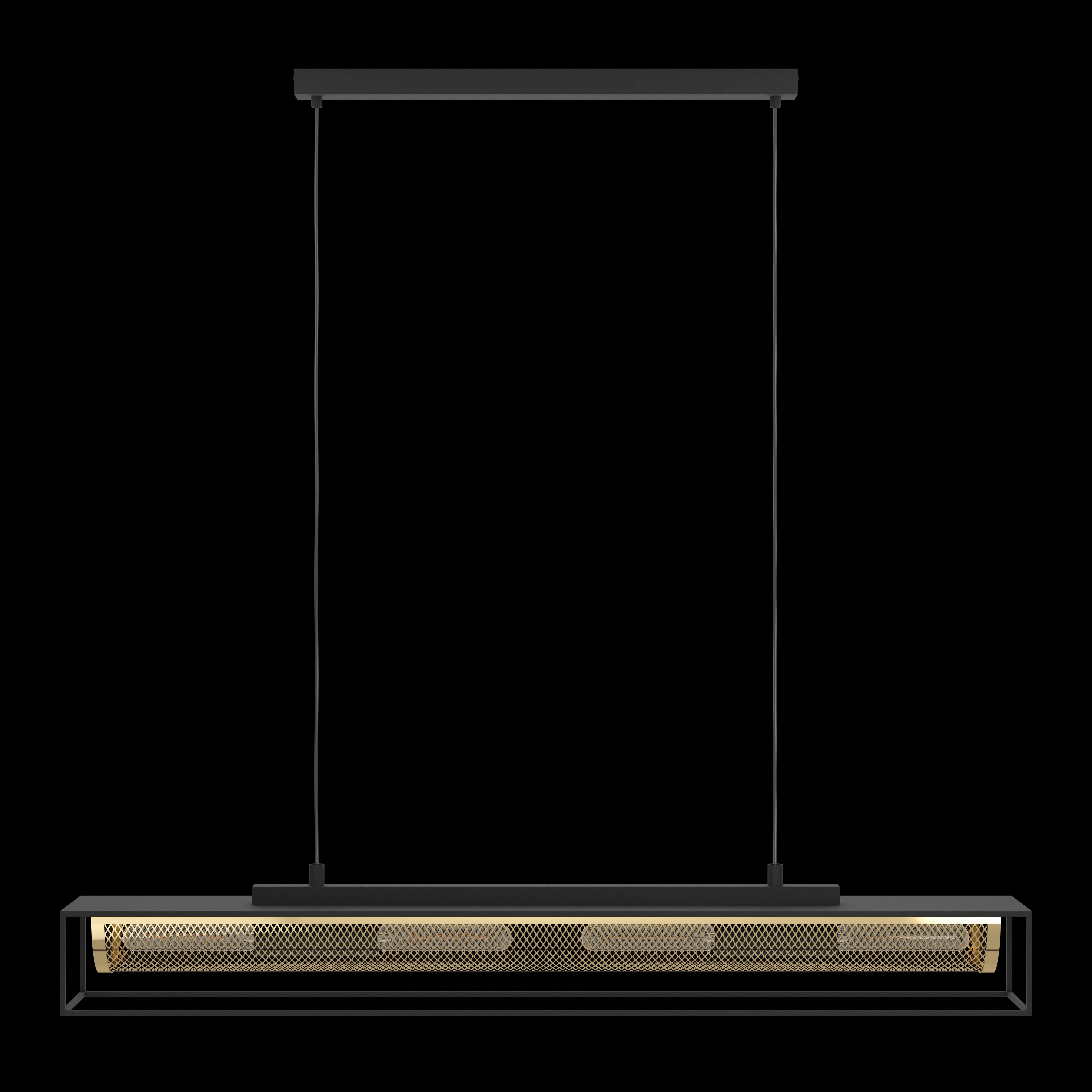 Eglo Nohales 4 Light Black & Gold Industrial Ceiling Pendant