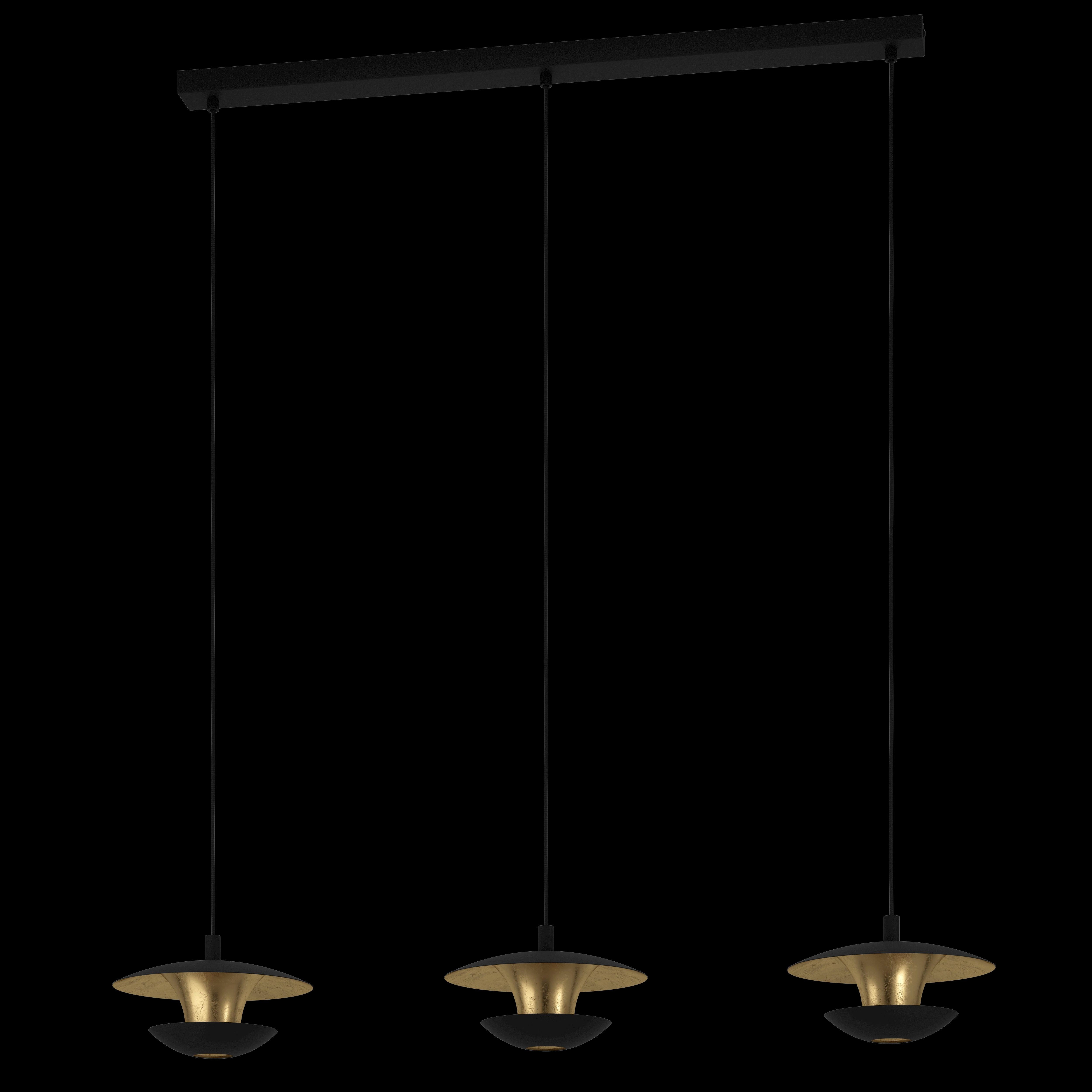 Eglo Nuvano 3 Light Black & Gold Ceiling Pendant