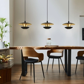 Eglo Nuvano 3 Light Black & Gold Ceiling Pendant flush mount ceiling fixture