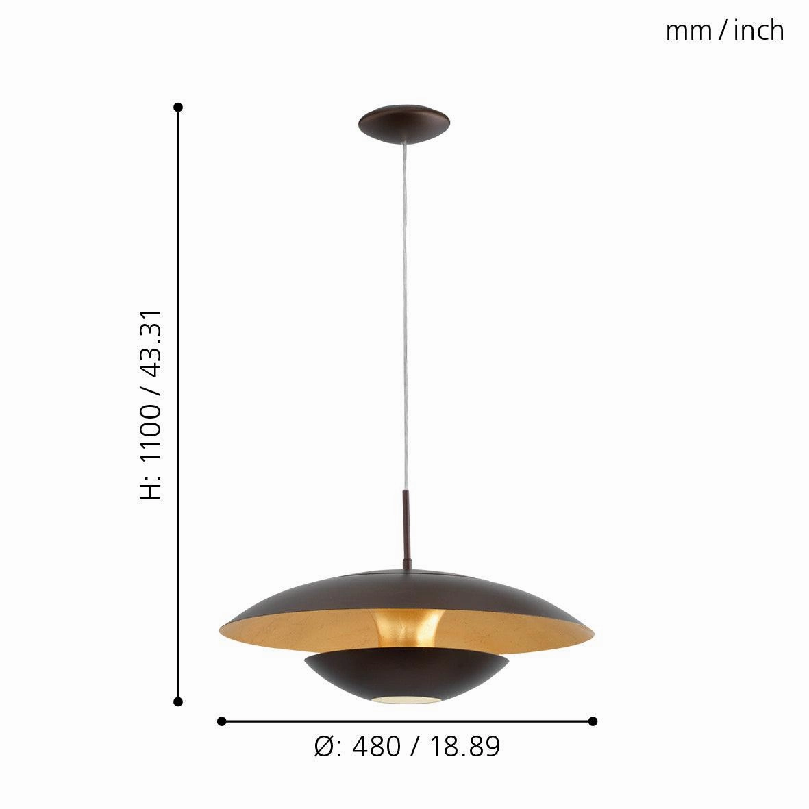 Eglo Nuvano Black & Gold Metal Ceiling Pendant