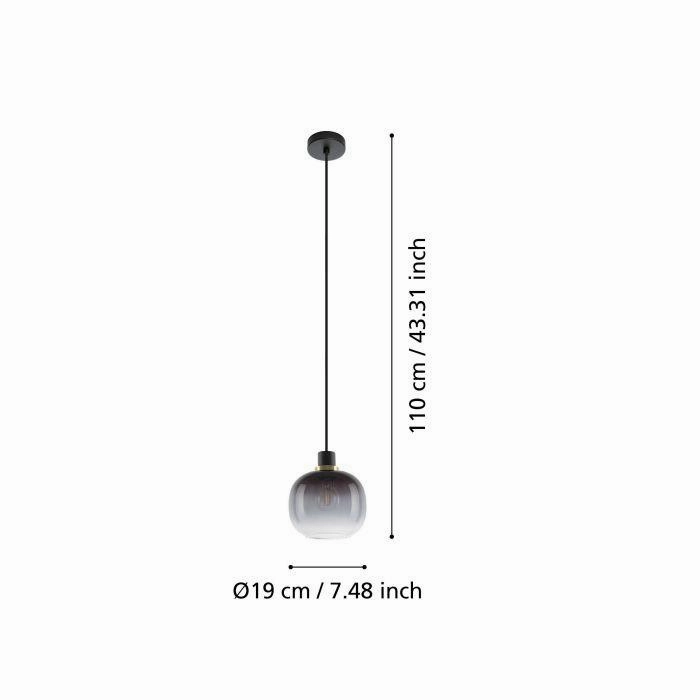 Eglo Oilella Spherical Black & Grey Glass Pendant