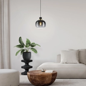 Eglo Oilella Spherical Black & Grey Glass Pendant flush mount ceiling fixture