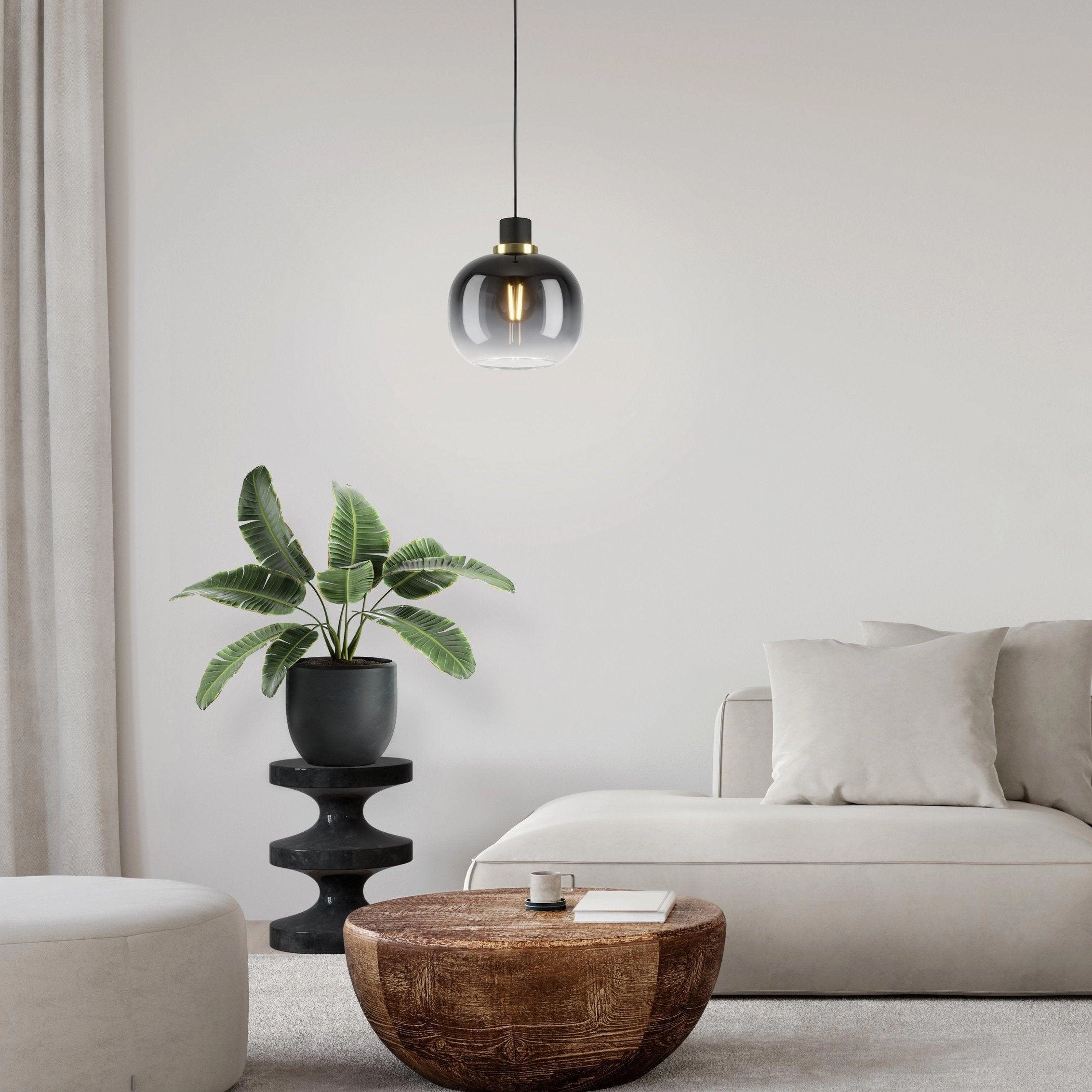Eglo Oilella Spherical Black & Grey Glass Pendant flush mount ceiling fixture