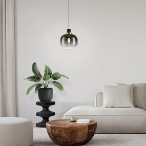 Eglo Oilella Spherical Black & Grey Glass Pendant sleek LED ceiling lamp
