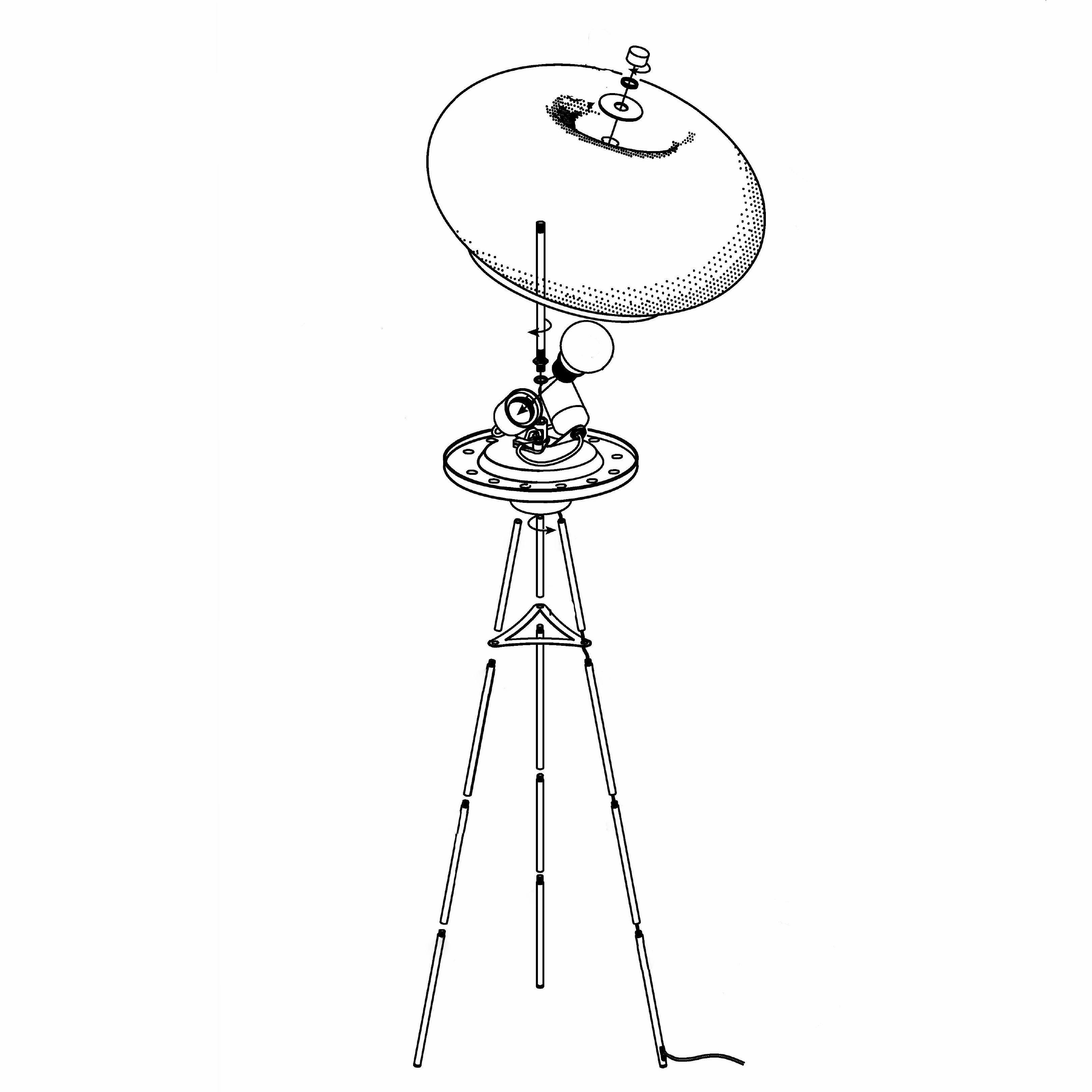 Eglo Optica Nickel Tripod Floor Lamp With Opal White Glass Shade