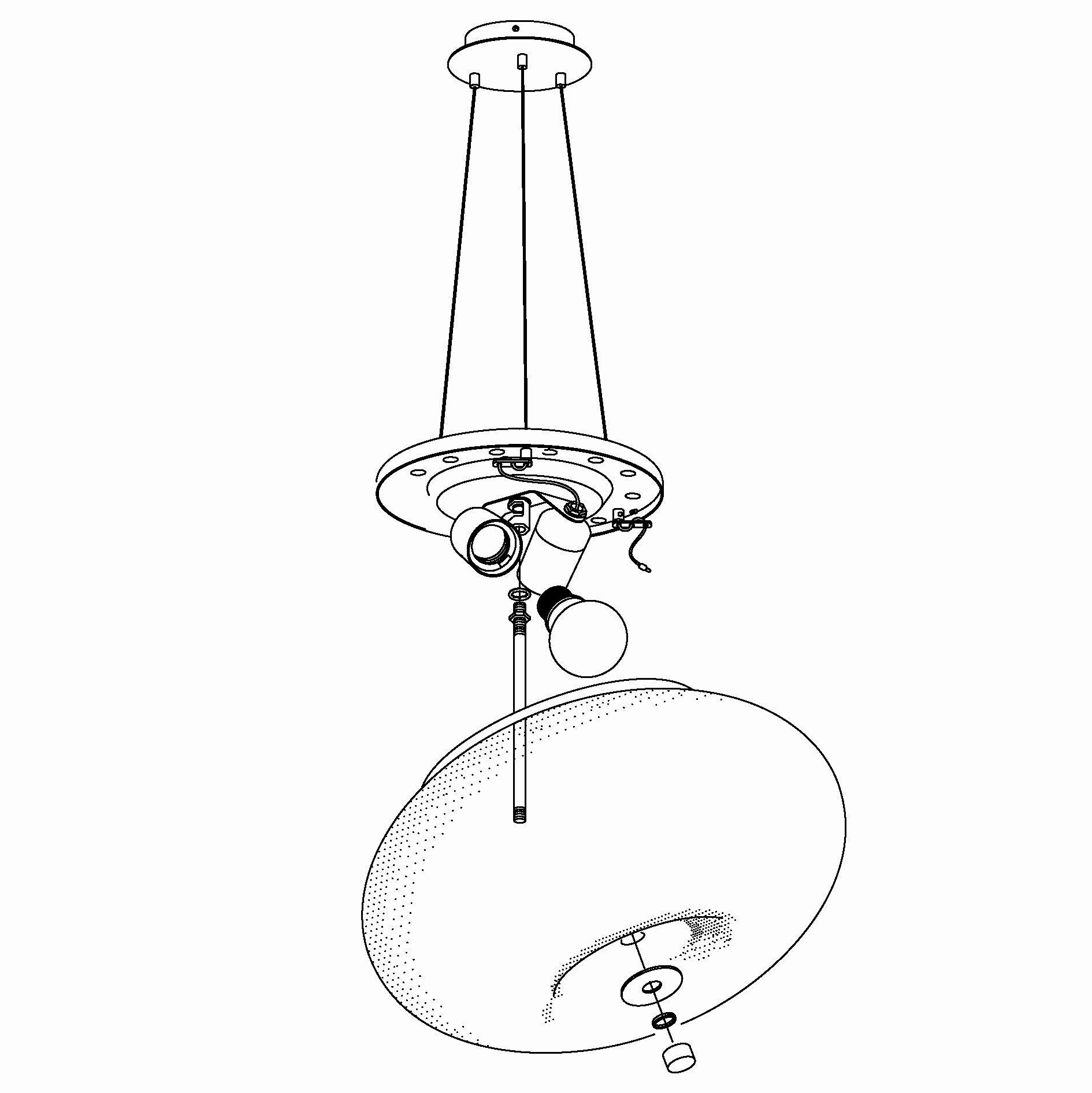 Eglo Optica White Opal Glass & Nickel Ceiling Pendant - 28cm
