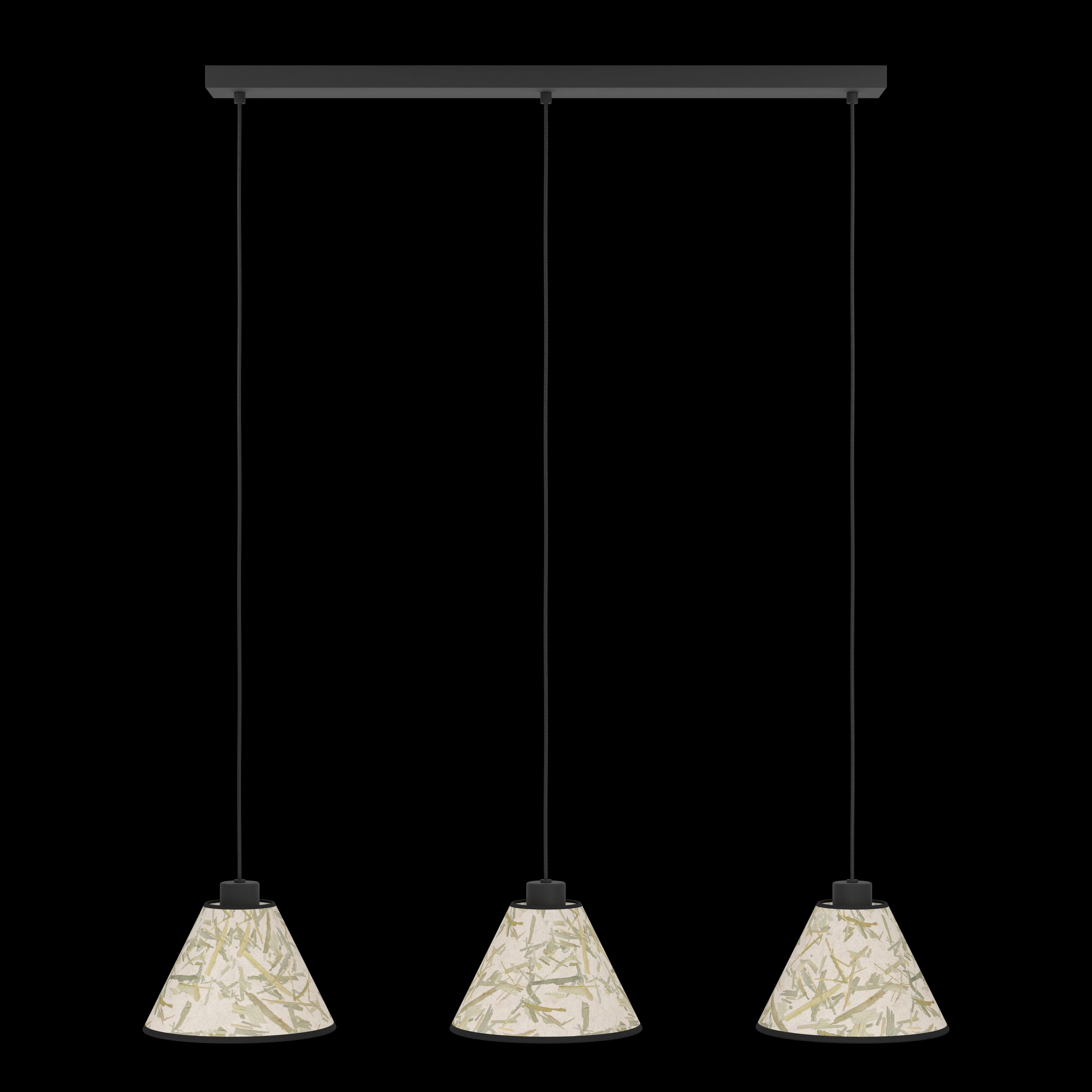 Eglo Oxpark 3 Light Bamboo Leave Fabric Ceiling Pendant