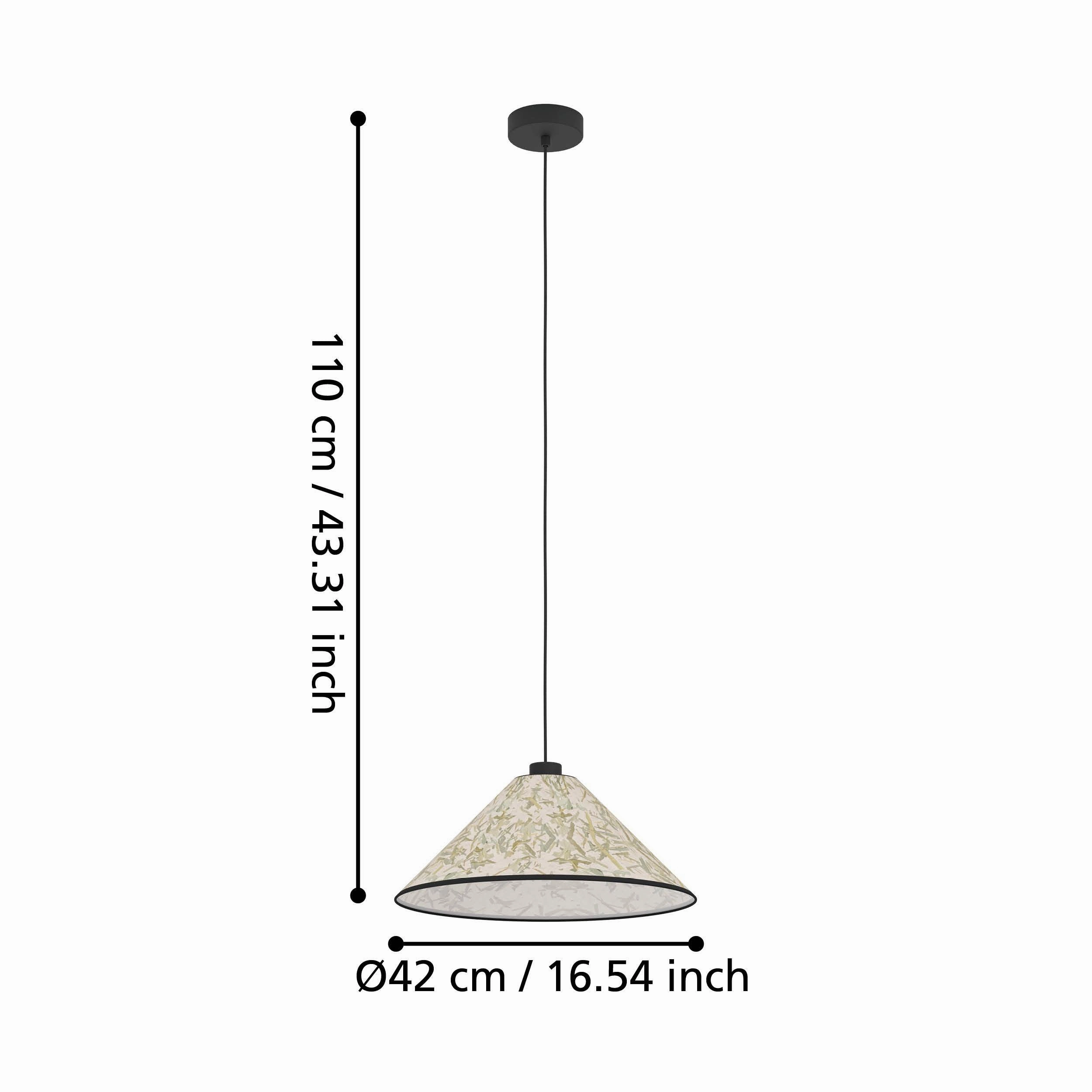 Eglo Oxpark Bamboo Leave Fabric Ceiling Pendant
