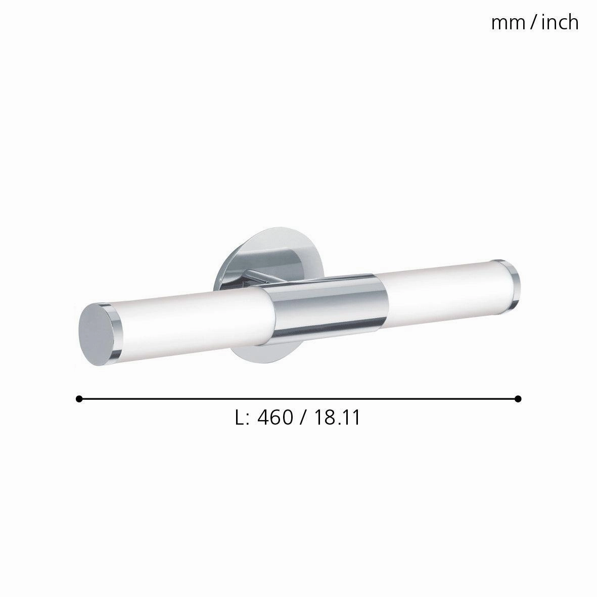 Eglo Palmera IP44 Chrome & White Glass Bathroom Wall Light