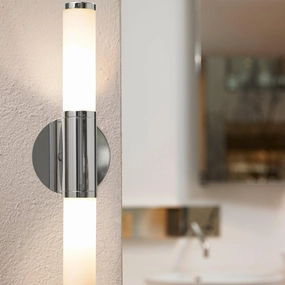 Eglo Palmera IP44 Chrome & White Glass Bathroom Wall Light vintage desk lamp