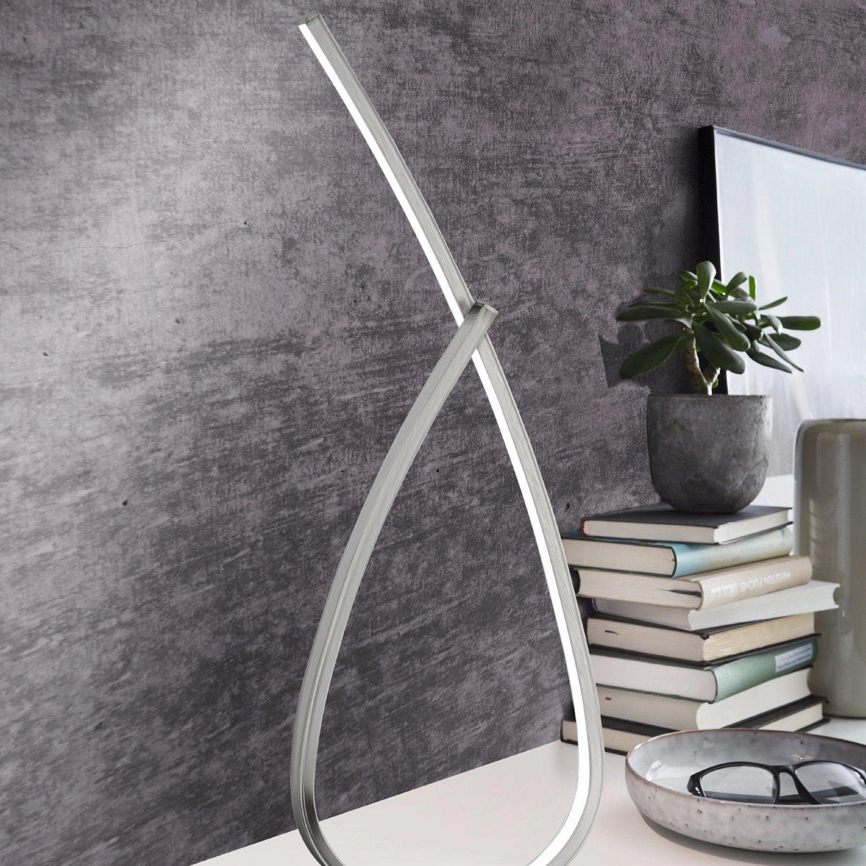 Eglo Palozza 1 Nickel Curved LED Table Lamp