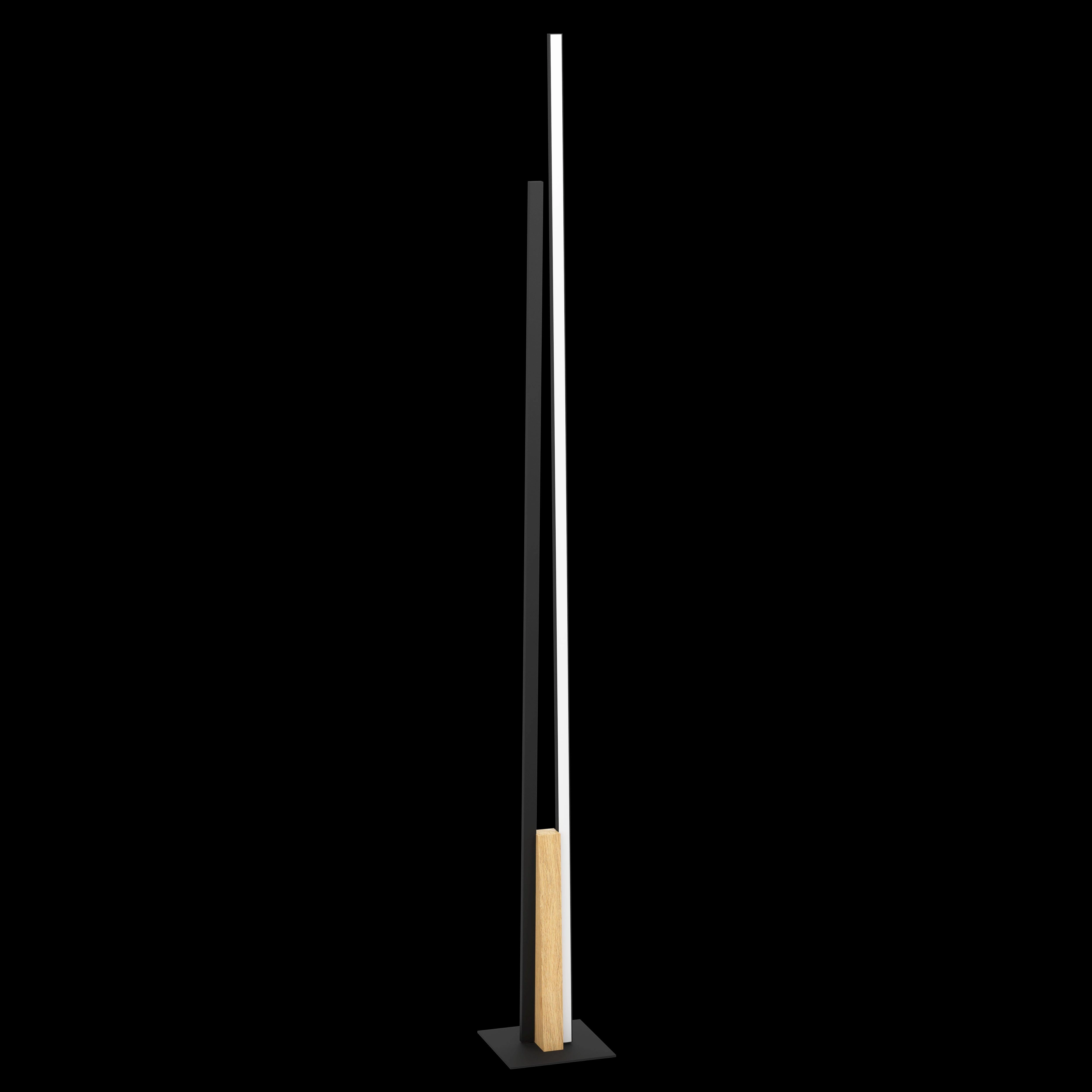 Eglo Panagria Black Metal & Natural Wood LED Floor Lamp
