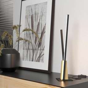 Eglo Panagria LED Black & Wood Table Lamp energy-saving LED light