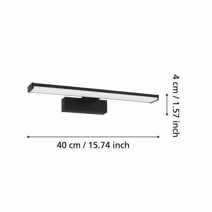 Eglo Pandella 1 IP44 Black LED Bathroom Wall / Mirror Light - 40cm