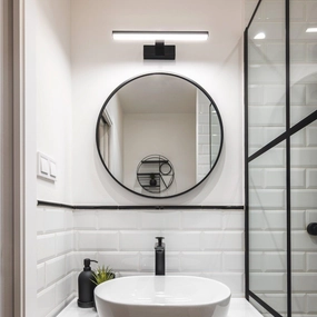Eglo Pandella 1 IP44 Black LED Bathroom Wall / Mirror Light - 40cm vintage desk lamp