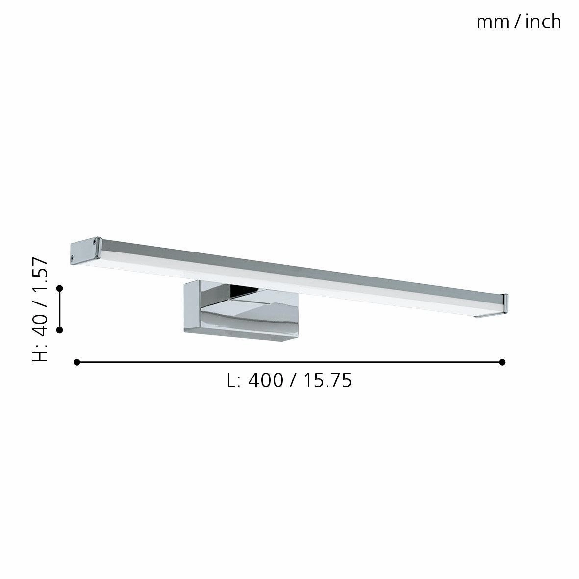 Eglo Pandella 1 IP44 Chrome LED Bathroom Wall / Mirror Light - 40cm