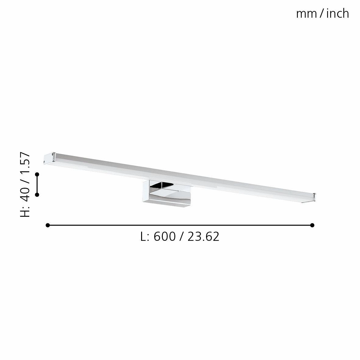Eglo Pandella 1 IP44 Chrome LED Bathroom Wall / Mirror Light - 60cm
